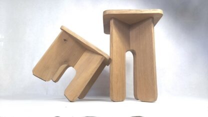 tabouret bois naturel massif design arrondi artisan local m-obois local meuse lorraine