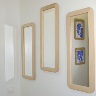 miroir mural decoratif rectangulaire bois naturel massif brut design arrondi artisan local m-obois local meuse lorraine