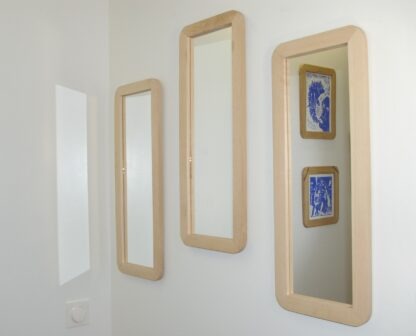 miroir mural decoratif rectangulaire bois naturel massif brut design arrondi artisan local m-obois local meuse lorraine