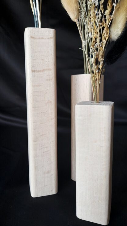 vase bois naturel massif brut design fleur séchée chêne bois blanc bois échauffé arrondi artisan local m-obois local meuse lorraine